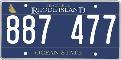 RI license plate 887477