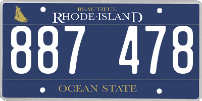 RI license plate 887478