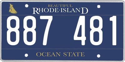 RI license plate 887481
