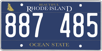 RI license plate 887485