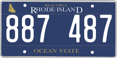 RI license plate 887487