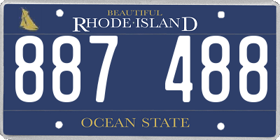 RI license plate 887488