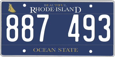 RI license plate 887493