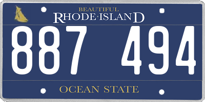 RI license plate 887494