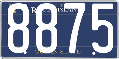 RI license plate 8875