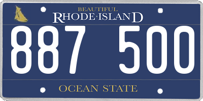 RI license plate 887500