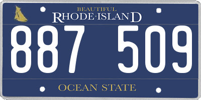 RI license plate 887509