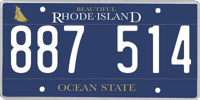 RI license plate 887514