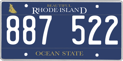 RI license plate 887522
