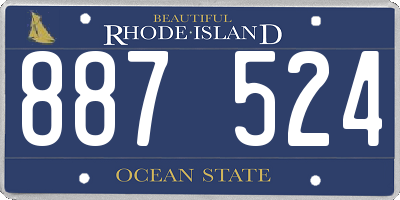 RI license plate 887524