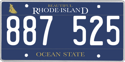 RI license plate 887525
