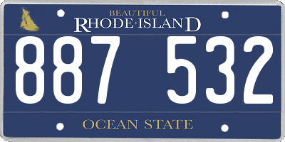 RI license plate 887532