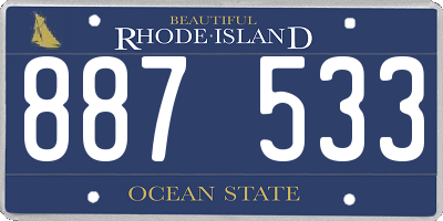 RI license plate 887533