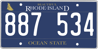RI license plate 887534