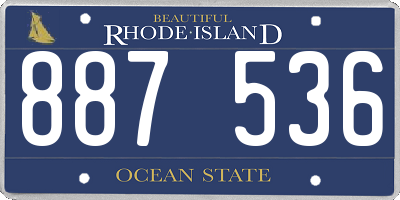 RI license plate 887536