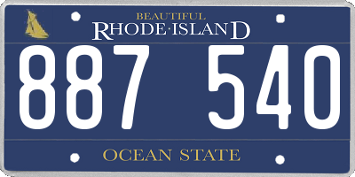 RI license plate 887540