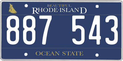 RI license plate 887543