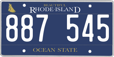 RI license plate 887545