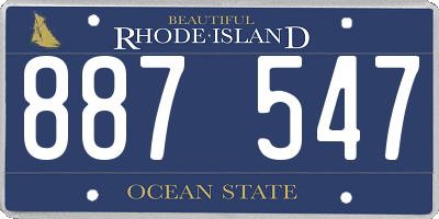 RI license plate 887547