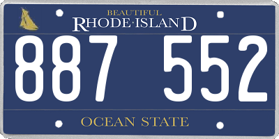 RI license plate 887552