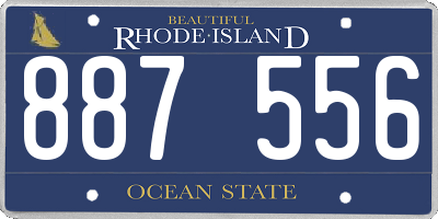 RI license plate 887556