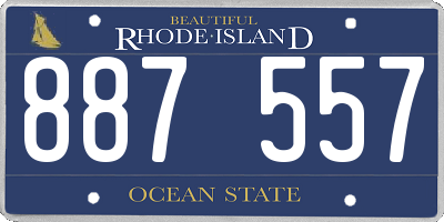 RI license plate 887557