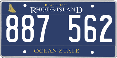 RI license plate 887562