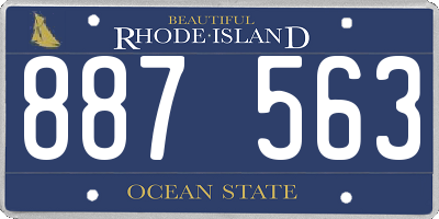 RI license plate 887563
