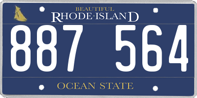 RI license plate 887564