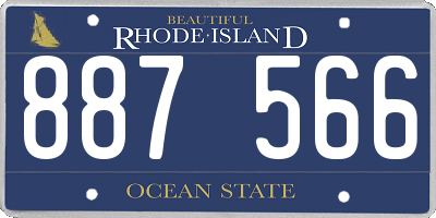 RI license plate 887566