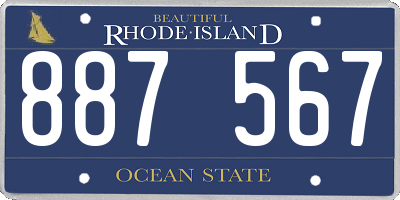 RI license plate 887567