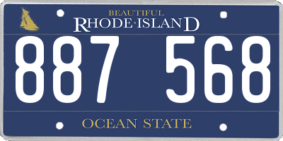 RI license plate 887568
