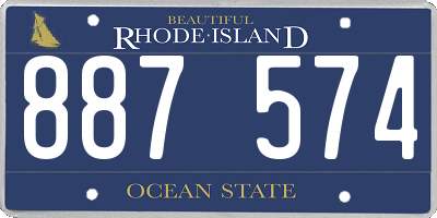 RI license plate 887574