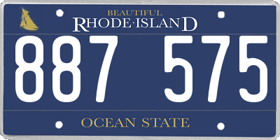 RI license plate 887575