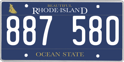 RI license plate 887580