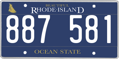 RI license plate 887581