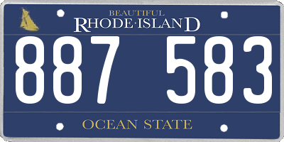 RI license plate 887583