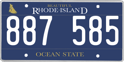 RI license plate 887585