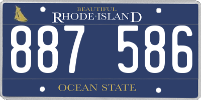 RI license plate 887586