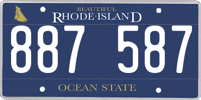 RI license plate 887587