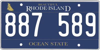 RI license plate 887589