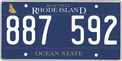 RI license plate 887592