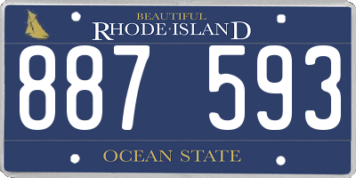 RI license plate 887593