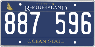 RI license plate 887596