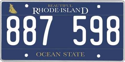 RI license plate 887598