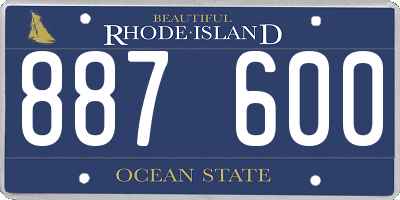 RI license plate 887600
