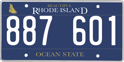 RI license plate 887601