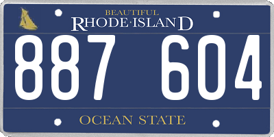 RI license plate 887604