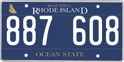 RI license plate 887608