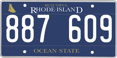RI license plate 887609